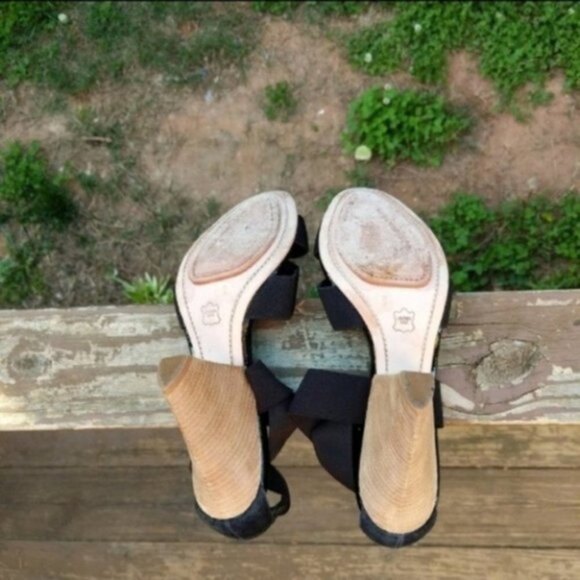 BCBGMaxAzria Black Strappy Block Cone 4" Heels 8 - Picture 7 of 8